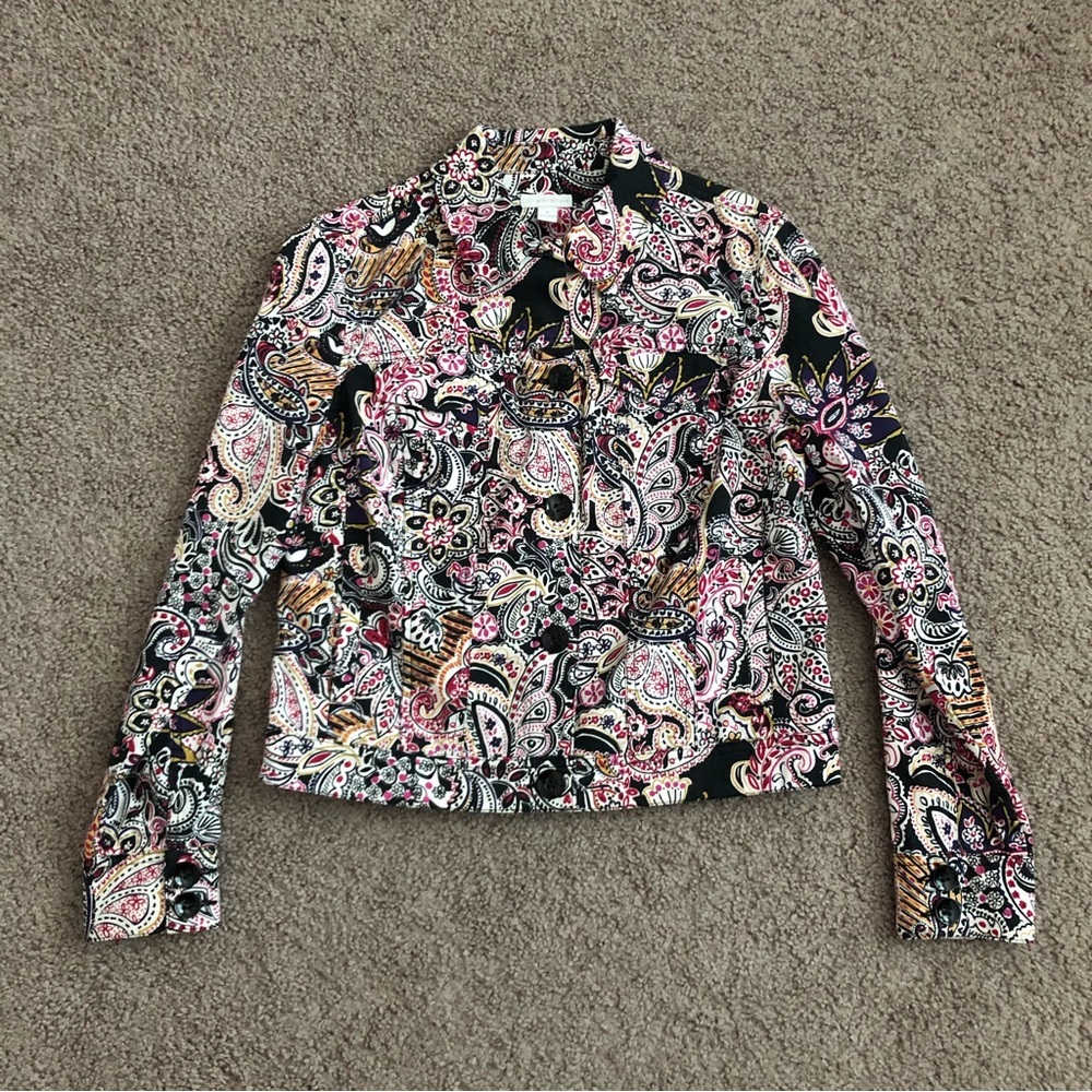 Charter Club Multicolored Paisley Jacket Womens S